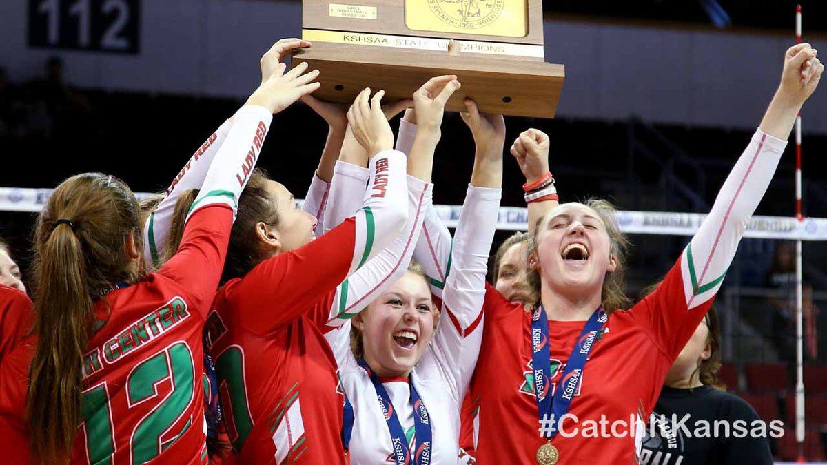 Smith Center defeated Hillsboro 25-23 25-12 to win the Kansas 2A State Volleyball Championship...