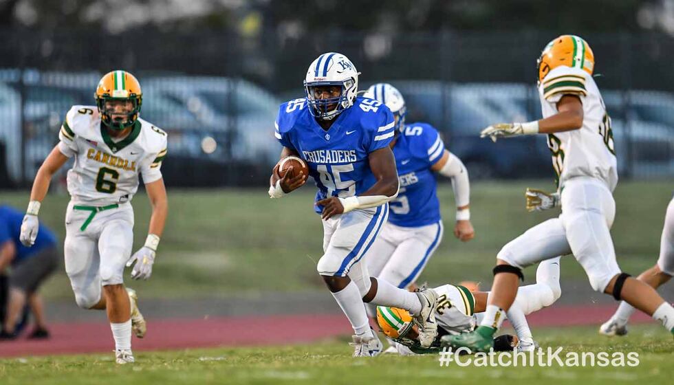 Oct 8, 2021; Wichita, Kansas, USA; during the Holy War game between Bishop Carroll and Kapaun...