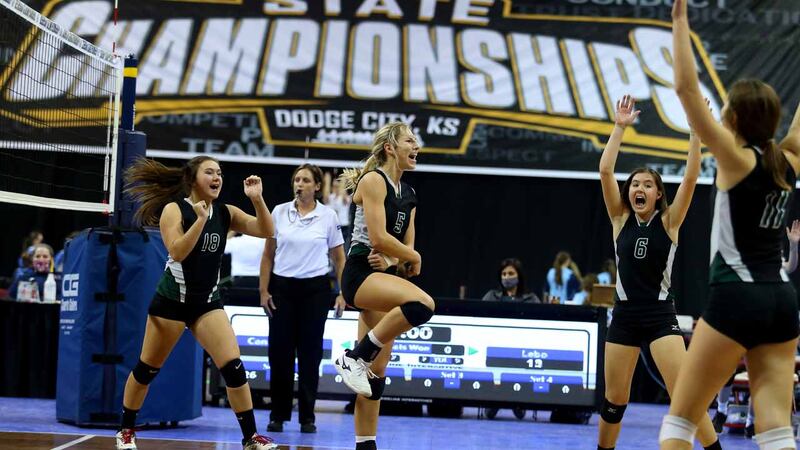 Central Plains defeated Lebo 26-24 25-23 to win the Class 2A Volleyball Championship at...