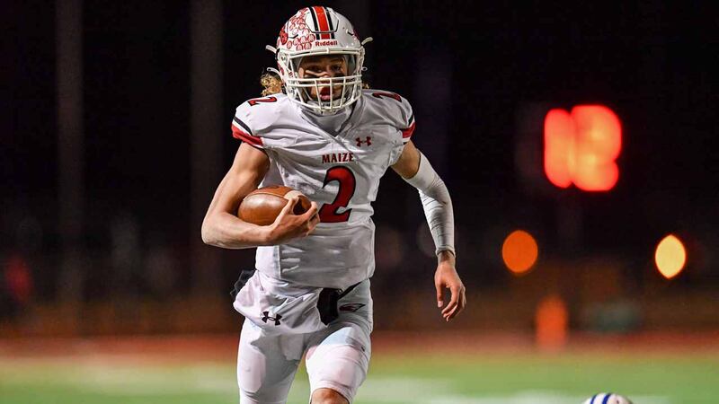 Nov 19, 2021; Wichita, Kansas, USA; during Maize's win over Kapaun Mt. Carmel to reach the 5A...